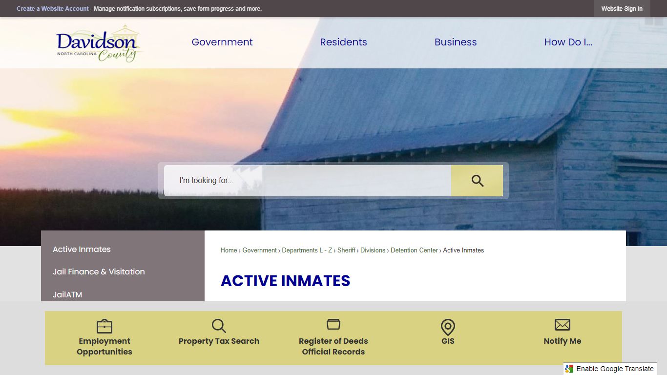 Active Inmates | Davidson County, NC